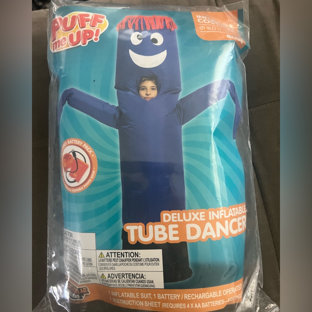 Inflatable costume tube dancer waving arm Halloween